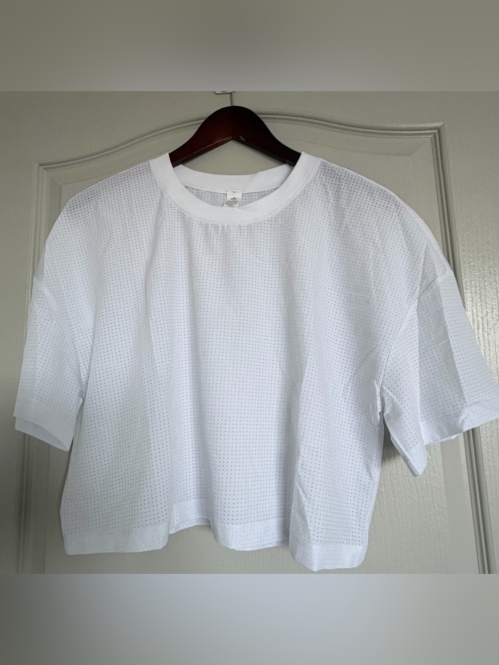 Mesh Cropped Mirage Tee - White